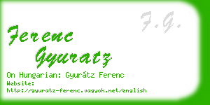 ferenc gyuratz business card
